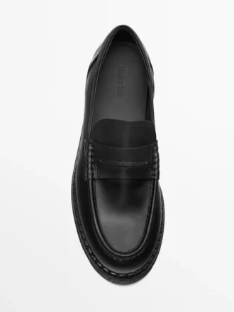 Loafer aus Leder mit Profilsohle und Penny-Riemen