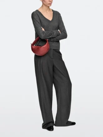 Mini-Halbmondtasche aus Nappaleder