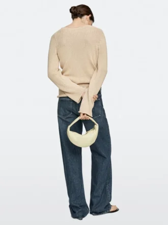 Mini-Halbmondtasche aus Nappaleder