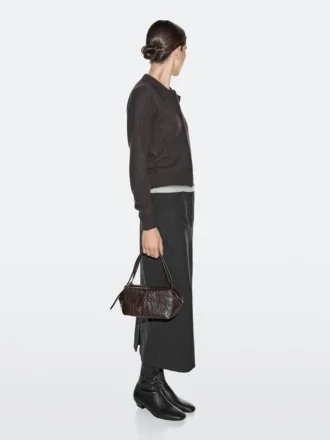 Mini-Umhängetasche aus strukturiertem Leder