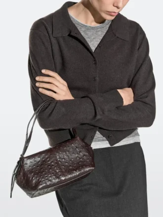 Mini-Umhängetasche aus strukturiertem Leder