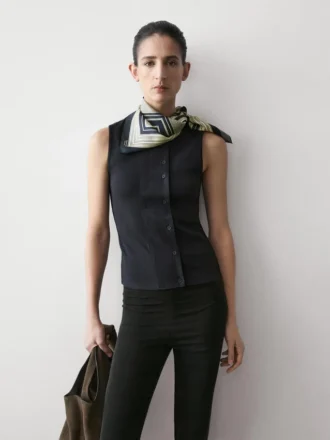 Oberteil aus Baumwollmischung mit Knopfleiste