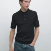 Poloshirt aus 100 % Baumwolle mit Zopfmuster