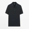 Poloshirt aus 100 % Baumwolle mit Zopfmuster