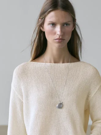 Pullover aus Baumwollmischung mit Cutwork-Muster