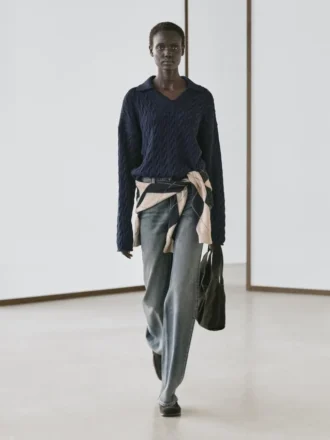 Pullover aus Baumwollmischung mit Poloshirt-Kragen