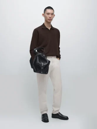 Pullover aus Baumwollstrick mit Poloshirt-Ausschnitt