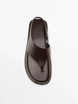 Sandalen mit geprägtem Animal-Print