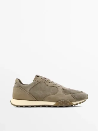 Sneaker aus Kontrastleder