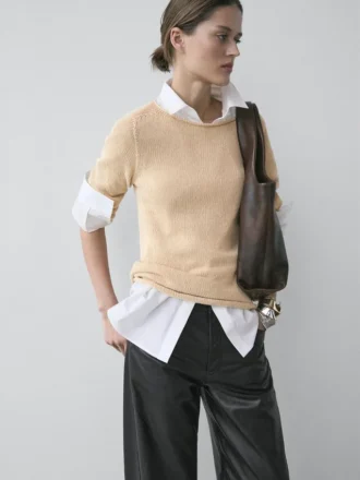 Strickpullover aus Baumwollmischung