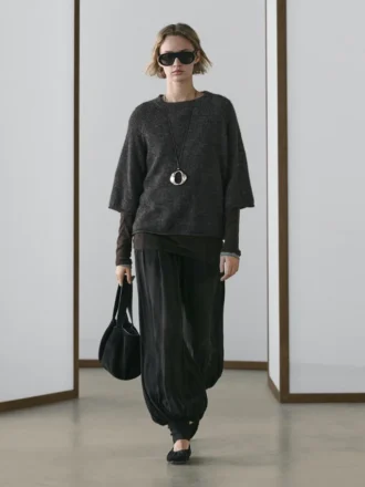 Strickpullover aus einer Alpaka-Woll-Mischung mit Raglanärmeln