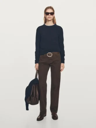 Strickpullover aus Wollmischung mit Rundhalsausschnitt