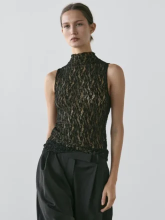 Transparentes Spitzenoberteil