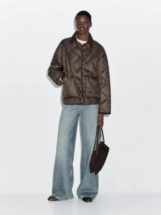 Wasserabweisende Daunenjacke mit Cord-Details