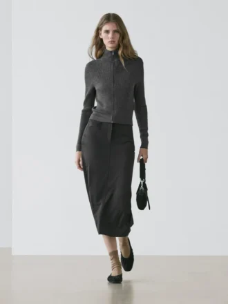 Woll-Cardigan mit Reißverschluss