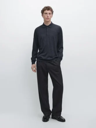 Wollpullover mit Polokragen